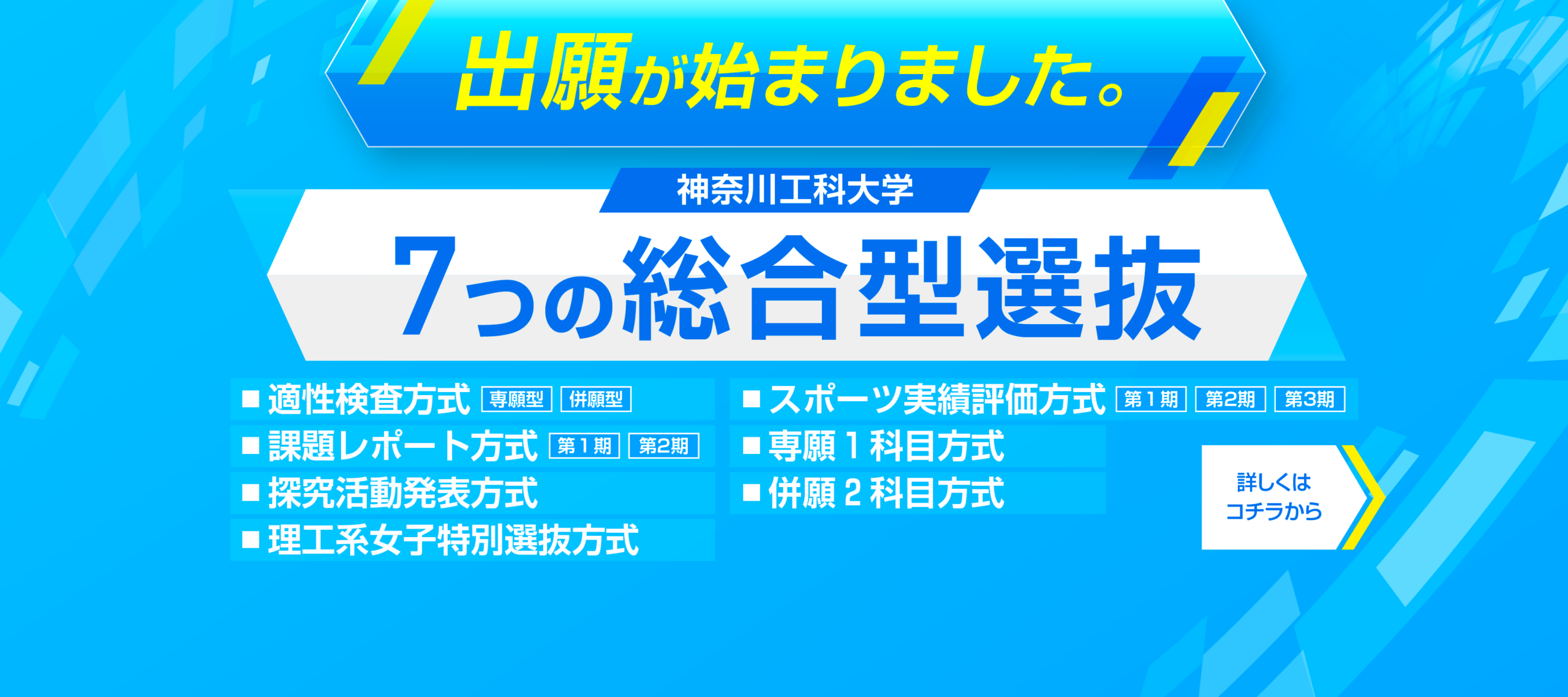総合型選抜出願 出願が始まりました
